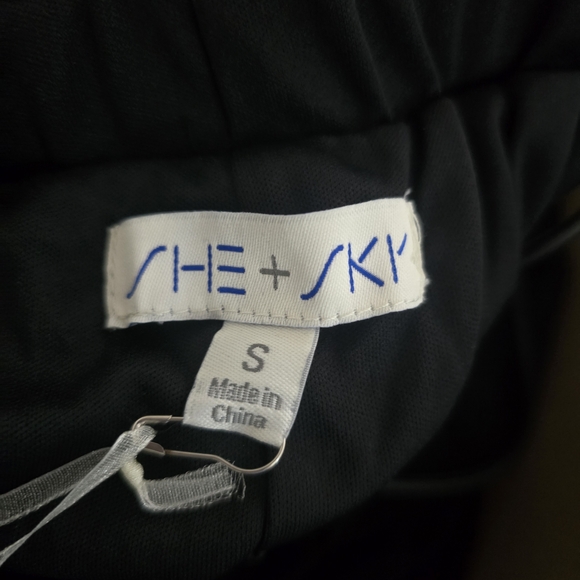 She & Sky Black Sequin Party Holiday Cocktail Pants New Size Small - Picture 5 of 6